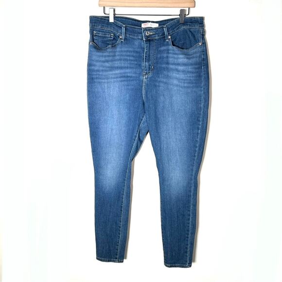 Levi's signature dark wash high rise skinny jeans size 33 B189 - Picture 1 of 5